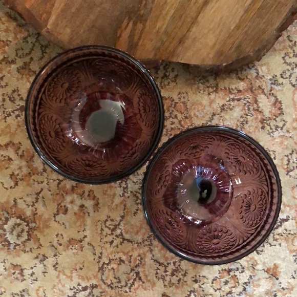 THE PIONEER WOMAN Set-of-2 Adeline Plum Glass Textured Old-Fashioned Sundae NEW - Picture 10 of 17